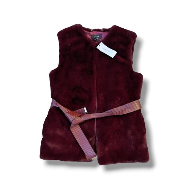 Karen Millen Women's Gilet - Burgundy - UK 14 on Productcaster.