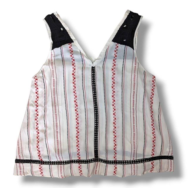 River Island Women's Vest - White/Red - 12 on Productcaster.