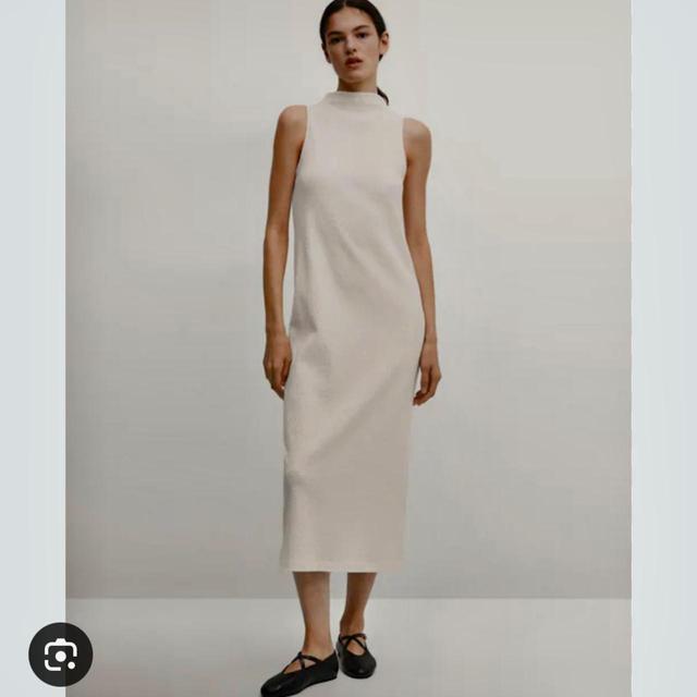 Massimo Dutti Women's Midi Dress - Cream - XS on Productcaster.