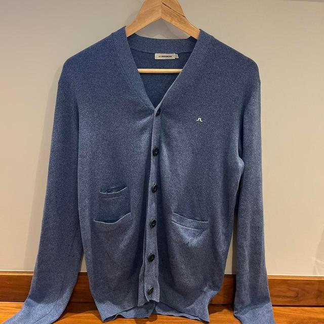 J.Lindeberg Men's Cardigan - Blue/Navy - M on Productcaster.