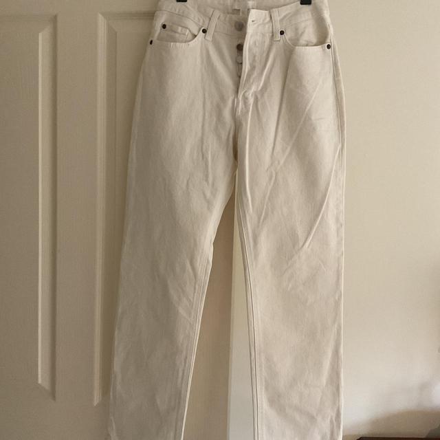 H&M Women's High waisted Jeans - Cream - UK 10 on Productcaster.