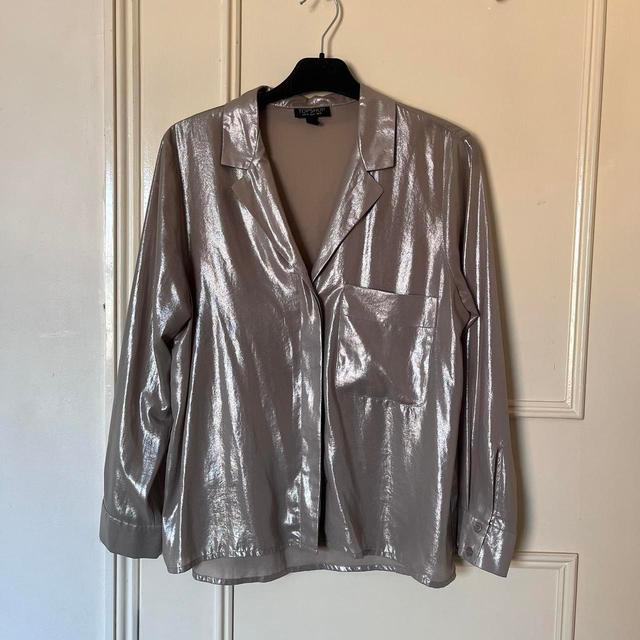 Topshop Women's Shirt - Silver - 10 on Productcaster.