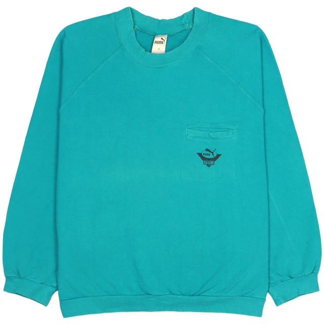 Puma Men's Sweatshirt - Blue/Green - M on Productcaster.