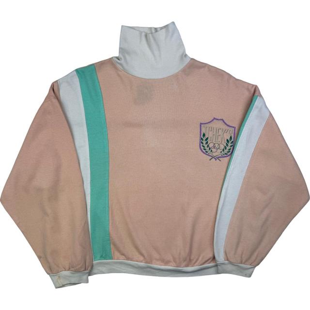 Vintage Men's Sweatshirt - Pink/Green - S on Productcaster.