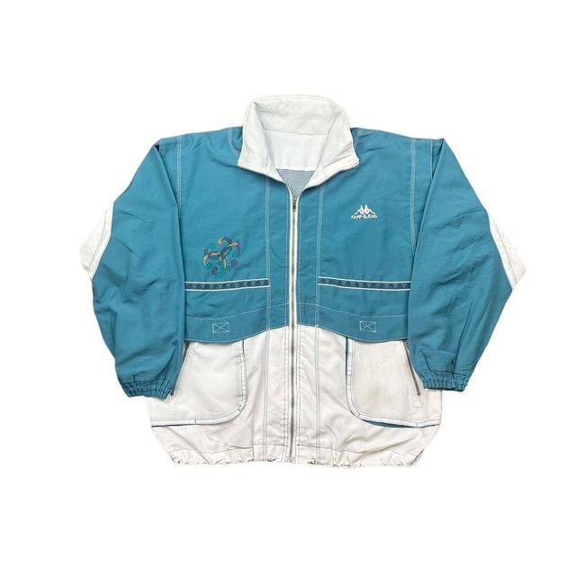 Kappa Men's Windbreaker Jacket - Blue/White - XL on Productcaster.