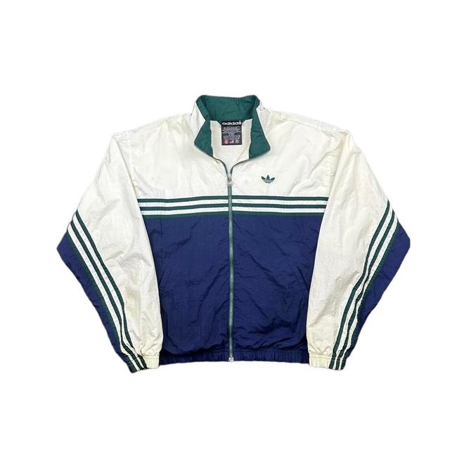 Adidas Men's Windbreaker Jacket - Navy/White - S on Productcaster.