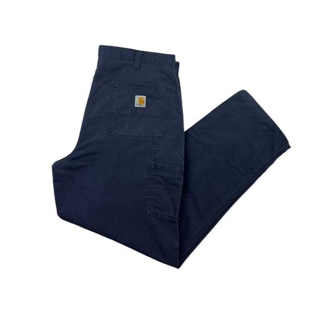 Carhartt Men's Straight leg Distressed Trousers - Navy/Blue - 38" on Productcaster.