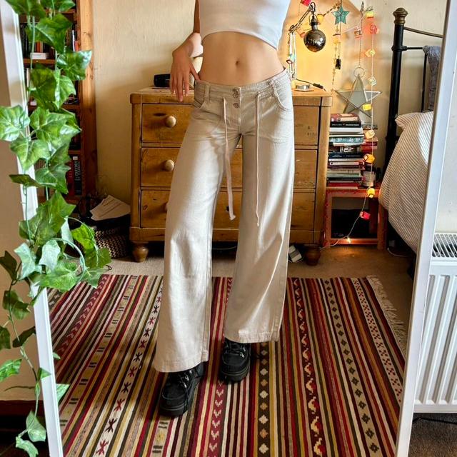 Reclaimed Vintage Women's Trousers - Cream/Tan - UK 10 on Productcaster.