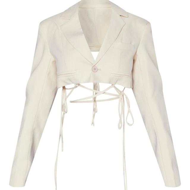 PrettyLittleThing Women's Blazer Jacket - Cream - UK 4 on Productcaster.