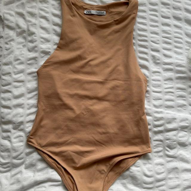 Zara Women's Bodysuit - Tan/Cream - 8 on Productcaster.