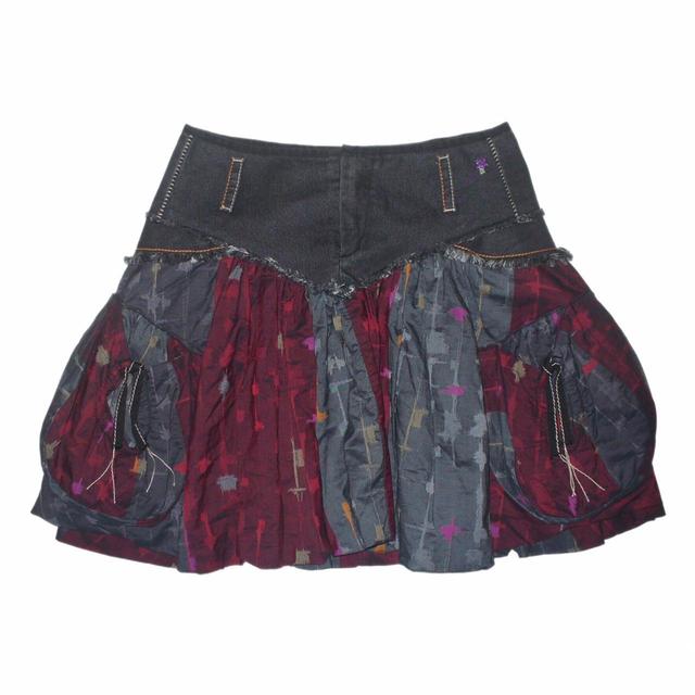 Marithé + François Girbaud Women's Skirt - Navy/Burgundy - S on Productcaster.