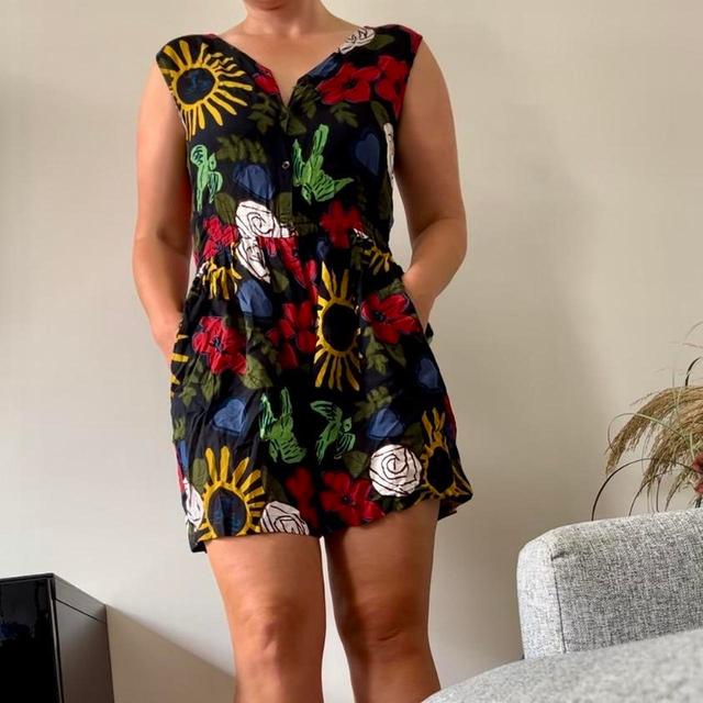 Unique Vintage Women's Playsuit - Multi/Black - UK 10 on Productcaster.