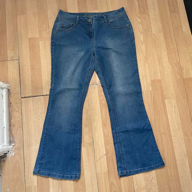 Vintage Women's Bootcut Embroidered Jeans - Blue/Navy - 30" on Productcaster.