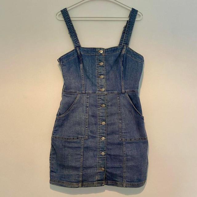 H&M Women's Denim Dress - Blue/Navy - 12 on Productcaster.