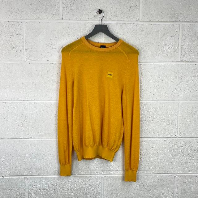 Hugo Boss Men's Sweatshirt - Yellow - S on Productcaster.