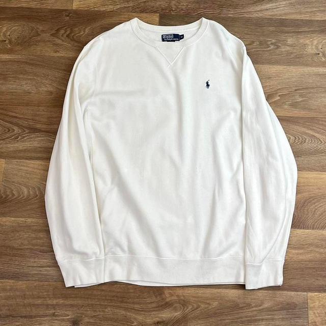 Ralph Lauren Men's Jumper - White/Navy - XL on Productcaster.