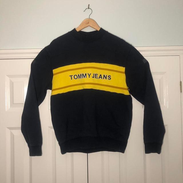 Tommy Hilfiger Men's Sweatshirt - Navy/Yellow - M on Productcaster.