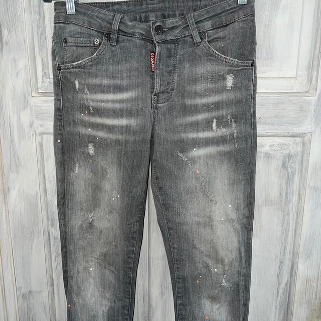 Dsquared2 Men's Distressed Jeans - Grey/Orange - 32" on Productcaster.