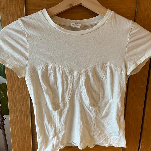 Urban Outfitters Women's Crop top - Cream/White - XS on Productcaster.