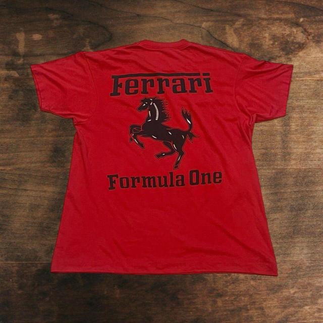 Ferrari Men's T-shirt - Red - L on Productcaster.