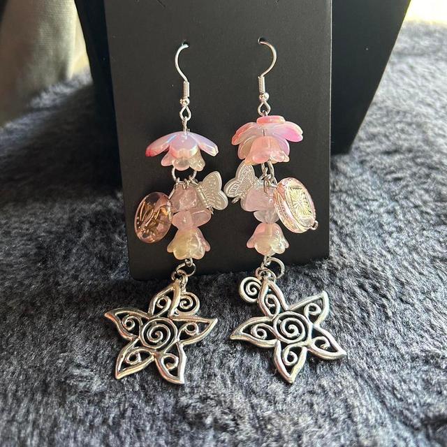 Women's Earrings - Pink/Multi on Productcaster.