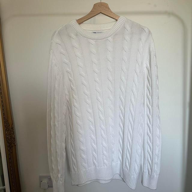 Zara Men's Jumper - White - M on Productcaster.