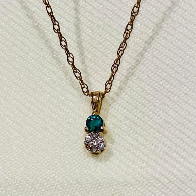 Women's Necklace - Green/Gold on Productcaster.