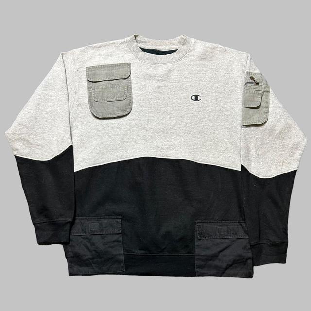 Champion Men's Sweatshirt - Grey/Black - L on Productcaster.