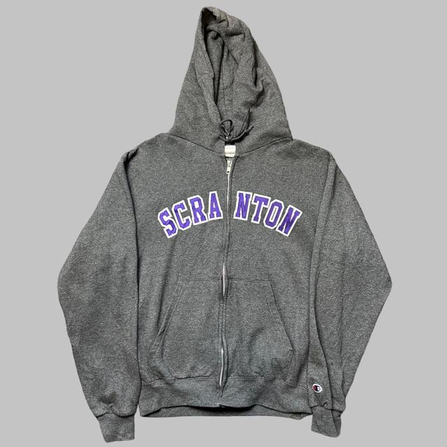 Champion Men's Hoodie - Grey/Purple - M on Productcaster.