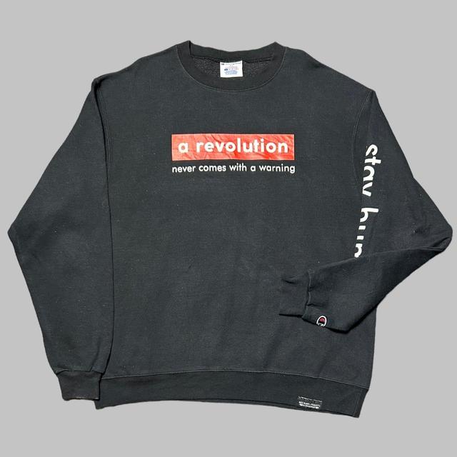 Champion Men's Sweatshirt - Black/Red - L on Productcaster.