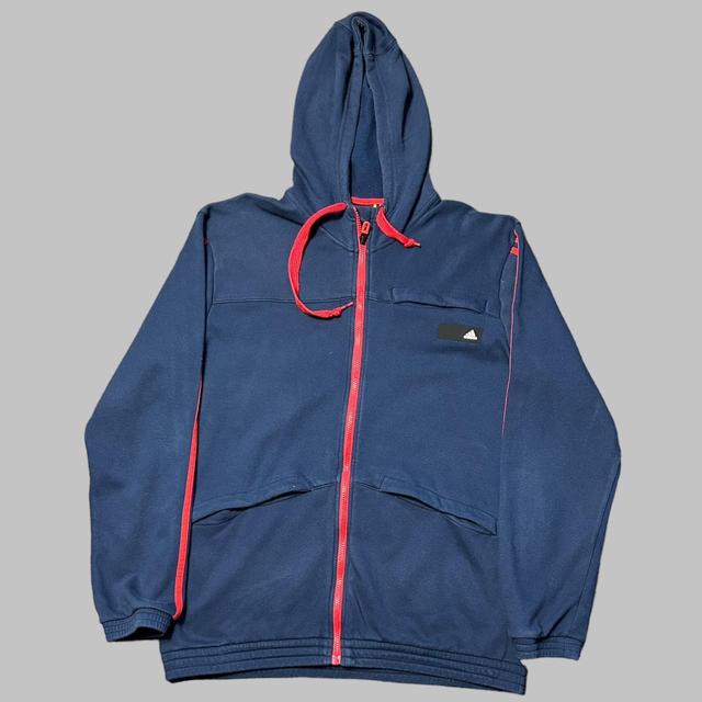 Adidas Men's Hoodie - Navy/Red - L on Productcaster.