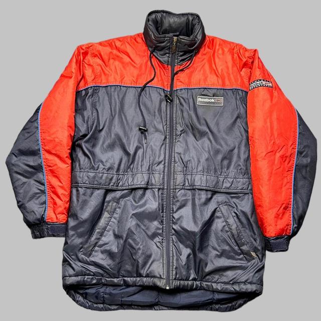 Reebok Men's Puffer Jacket - Black/Orange - L on Productcaster.