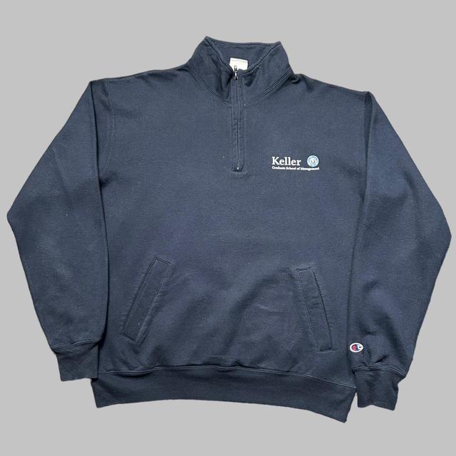 Champion Men's Sweatshirt - Navy - L on Productcaster.