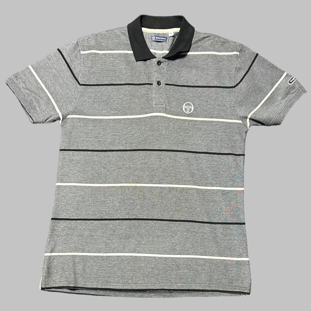 Sergio Tacchini Men's Polo shirt - Grey/White - XL on Productcaster.