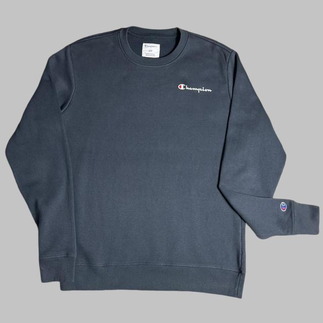 Champion Men's Sweatshirt - Grey/Navy - M on Productcaster.