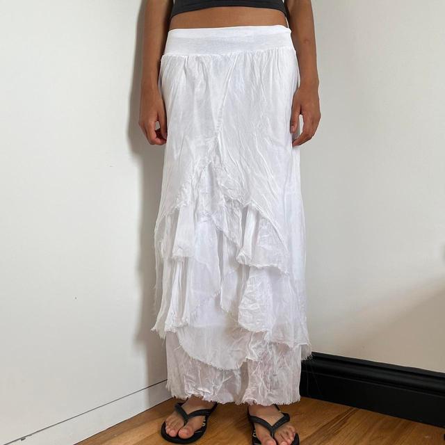 Vintage Women's Skirt - White - S on Productcaster.