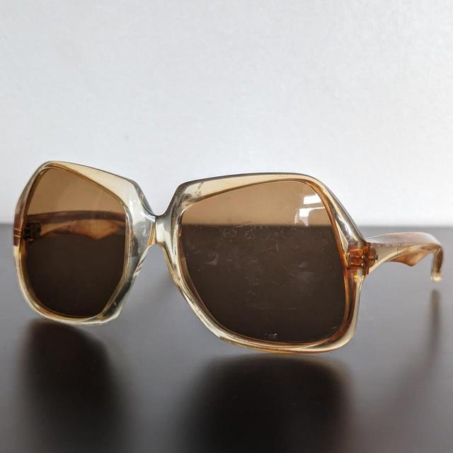 Vintage Women's Oversized Sunglasses - Orange on Productcaster.