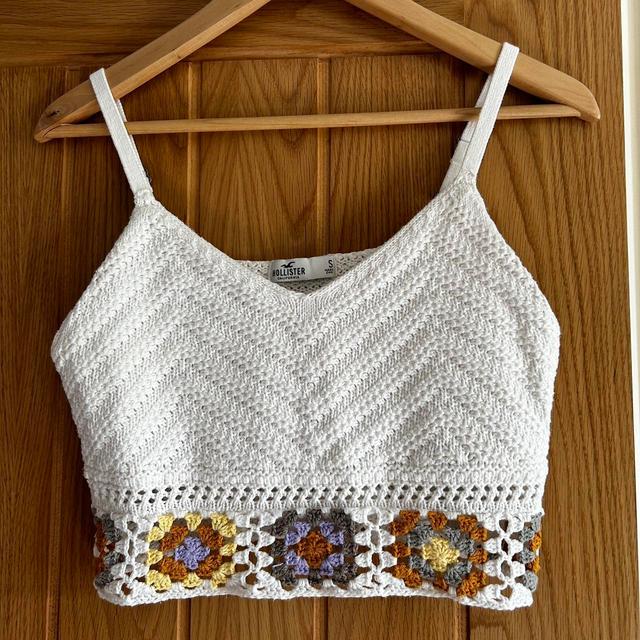 Hollister Co. Women's Crop top - White/Multi - S on Productcaster.