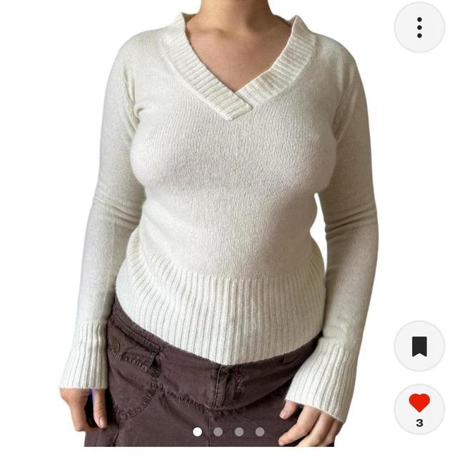 Vintage Women's Jumper - Cream - M on Productcaster.