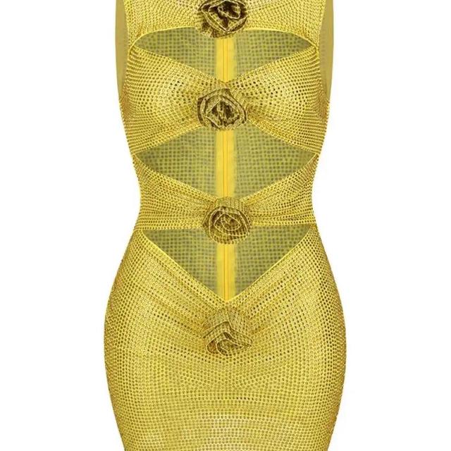 !M?ERFECT Women's Dress - Gold/Yellow - 8 on Productcaster.