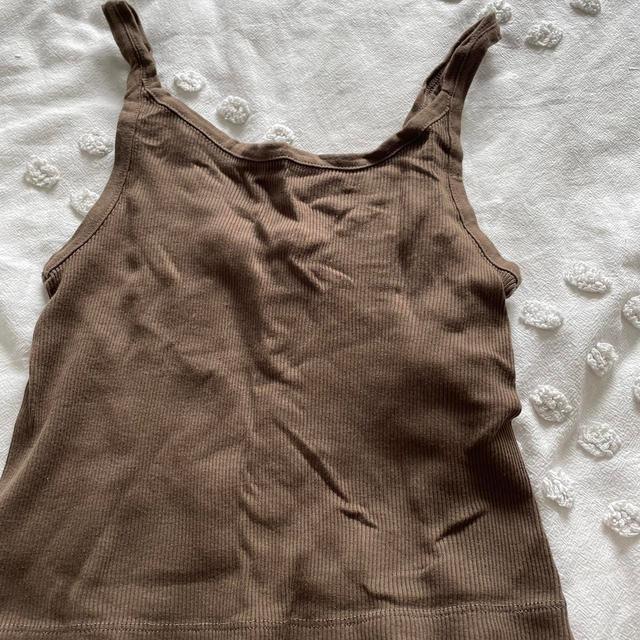 Brandy Melville Women's Vest - Brown/Tan - One size on Productcaster.