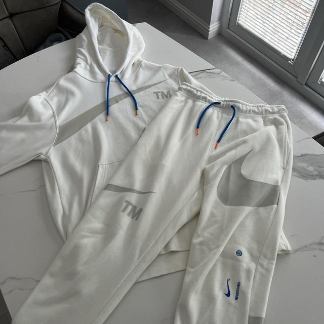 Nike Men's Hoodie - White/Blue - XS on Productcaster.