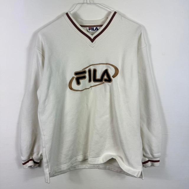 Fila Men's Sweatshirt - Cream - XL on Productcaster.