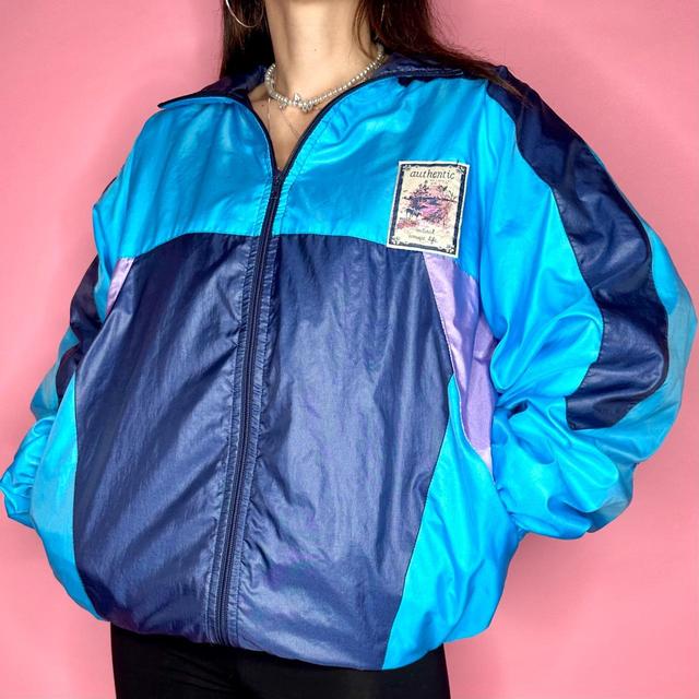 Vintage Women's Lightweight Jacket - Blue/Purple - L on Productcaster.