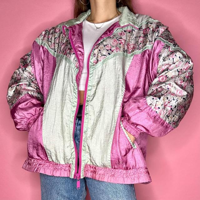 Vintage Women's Lightweight Jacket - Pink/Multi - L on Productcaster.