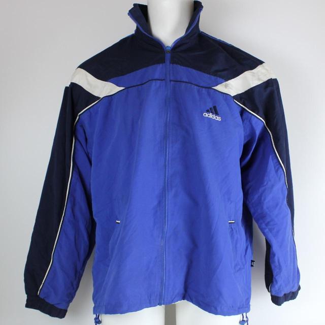 Adidas Men's Lightweight Jacket - Blue/White - L on Productcaster.