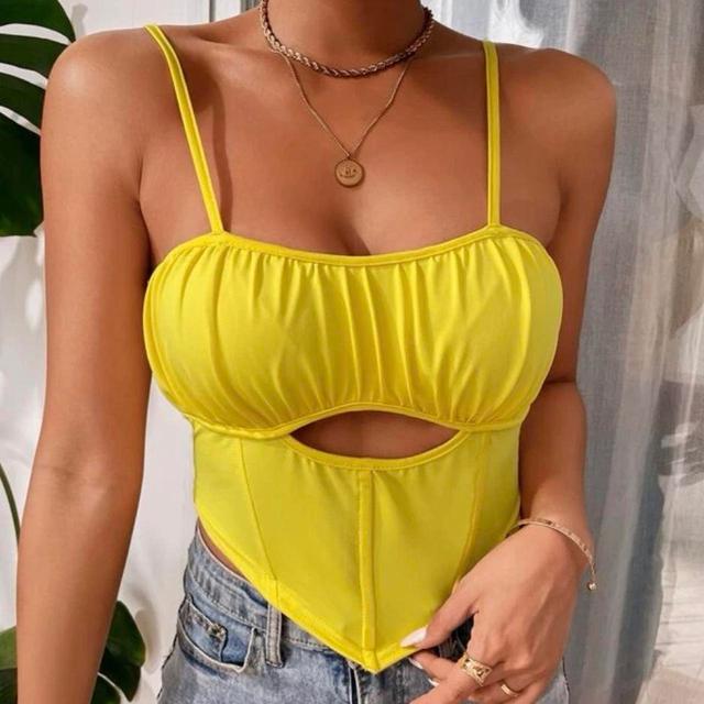 SHEIN Women's Crop top - Yellow - 8 on Productcaster.