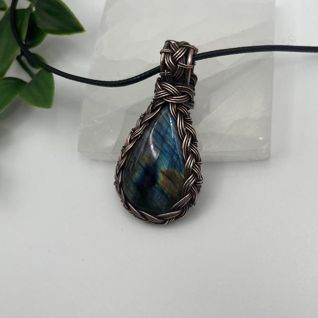 Handmade Women's Necklace - Blue/Green on Productcaster.