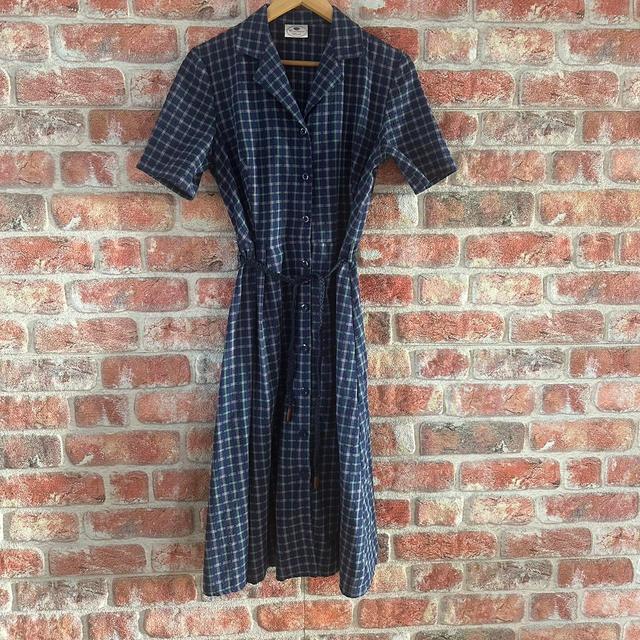 Vintage Women's Shirt Dress - Blue - 14 on Productcaster.