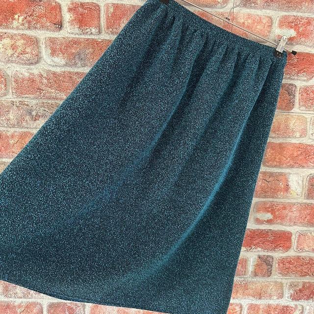 Vintage Women's Midi Skirt - Blue/Green - UK 12 on Productcaster.